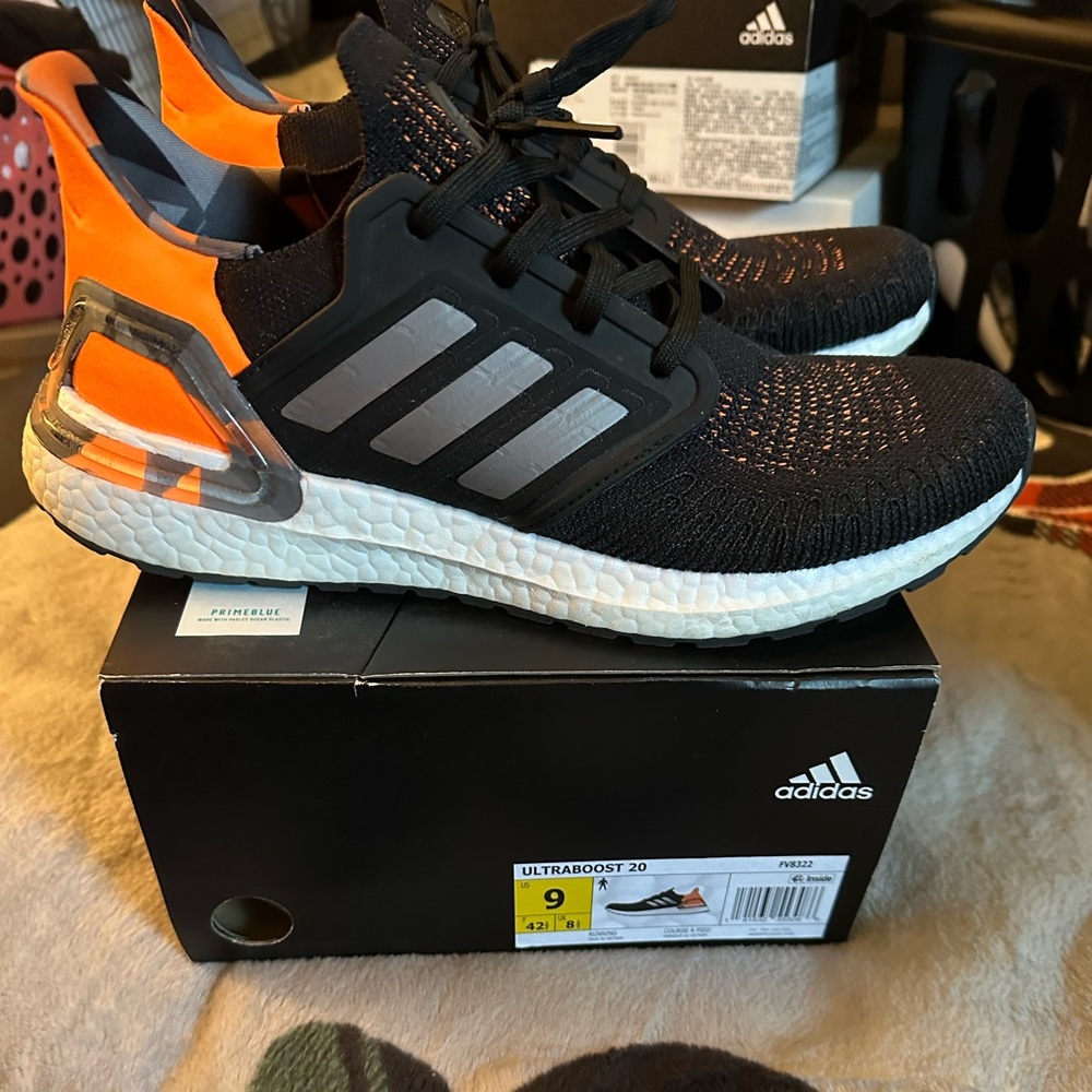 Adidas ultraboost FV8322 black orange 9 men’s